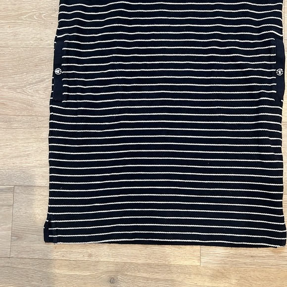Barbour Causeway Cotton T-Shirt Dress  Blue White Stripe Size 8 Fisherman Preppy - Picture 3 of 7